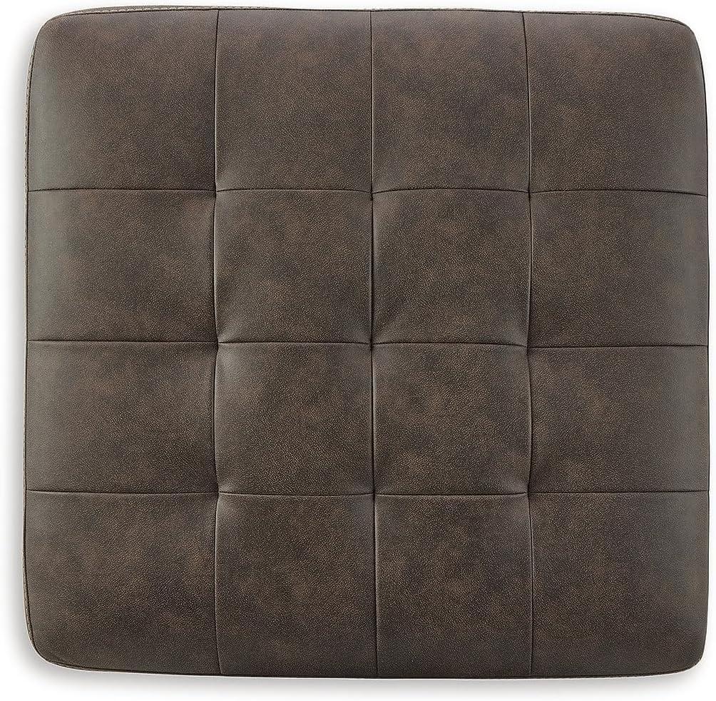 imageSignature Design by Ashley Maderla Classic Rectangular Tufted Ottoman Dark BrownBrown