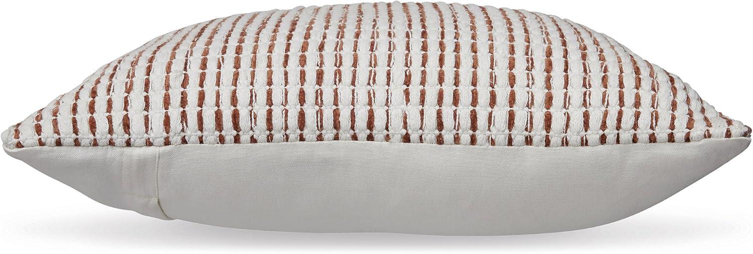 imageSignature Design by Ashley Nashlin Casual Indoor Striped 19 x 19 Inches Pillow with Zipper Closure Red amp White