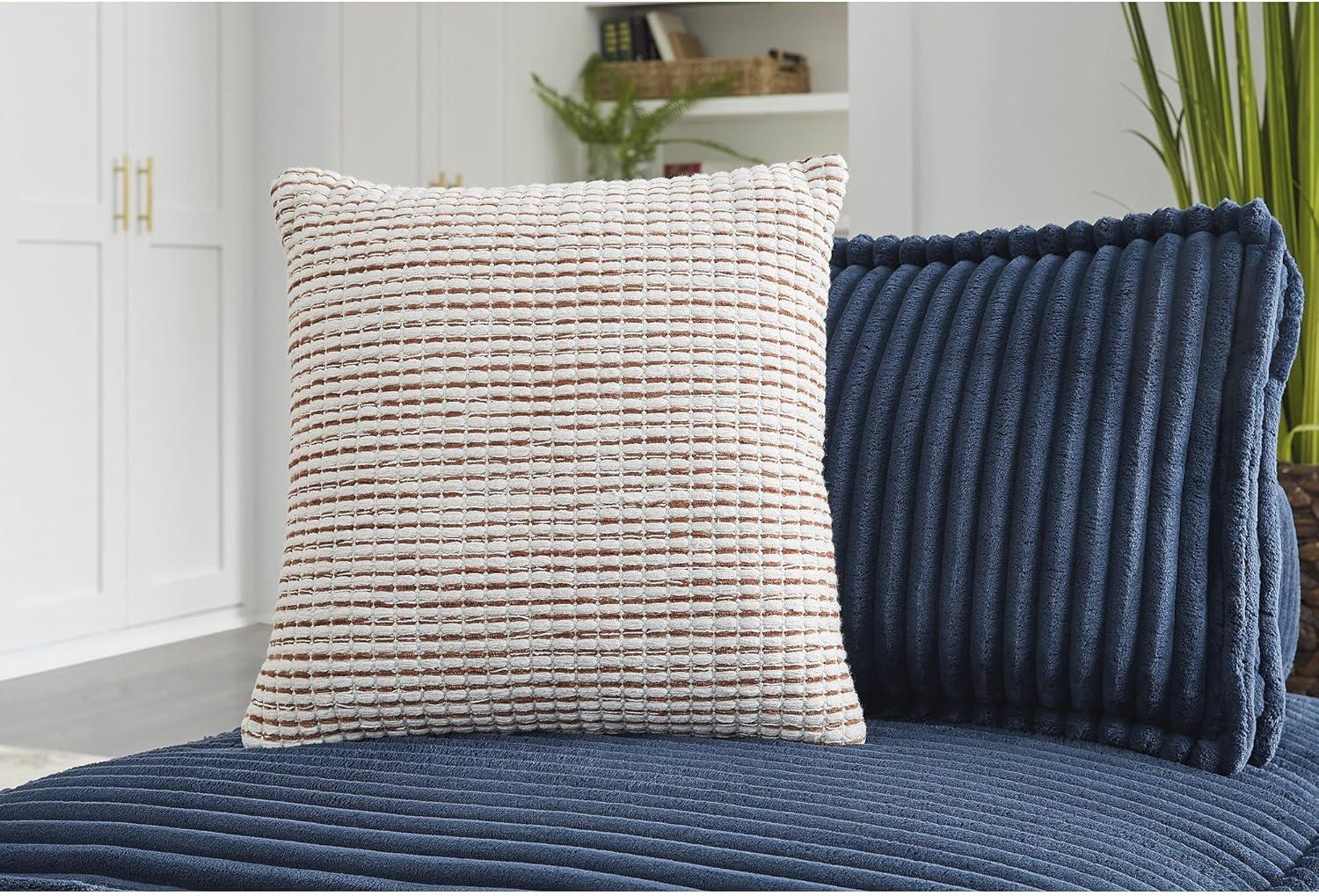 imageSignature Design by Ashley Nashlin Casual Indoor Striped 19 x 19 Inches Pillow with Zipper Closure Red amp White