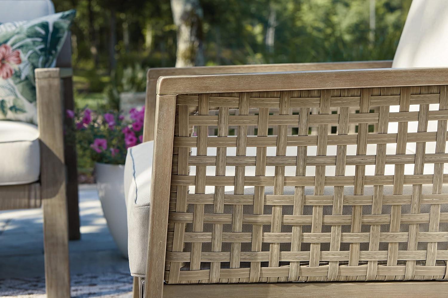 imageSignature Design by Ashley Outdoor Barn Cove Eucalyptus Patio Lounge Chair 2 Count BrownFURNITURE