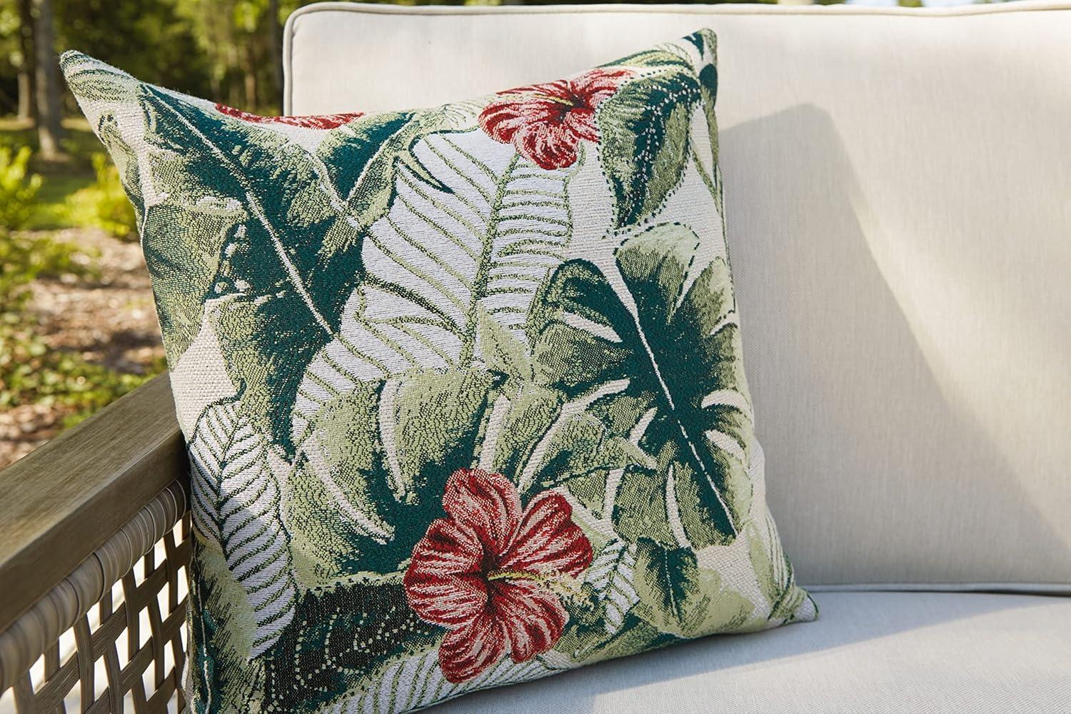 imageSignature Design by Ashley Outdoor Barn Cove Wicker Loveseat with Cushion Brown