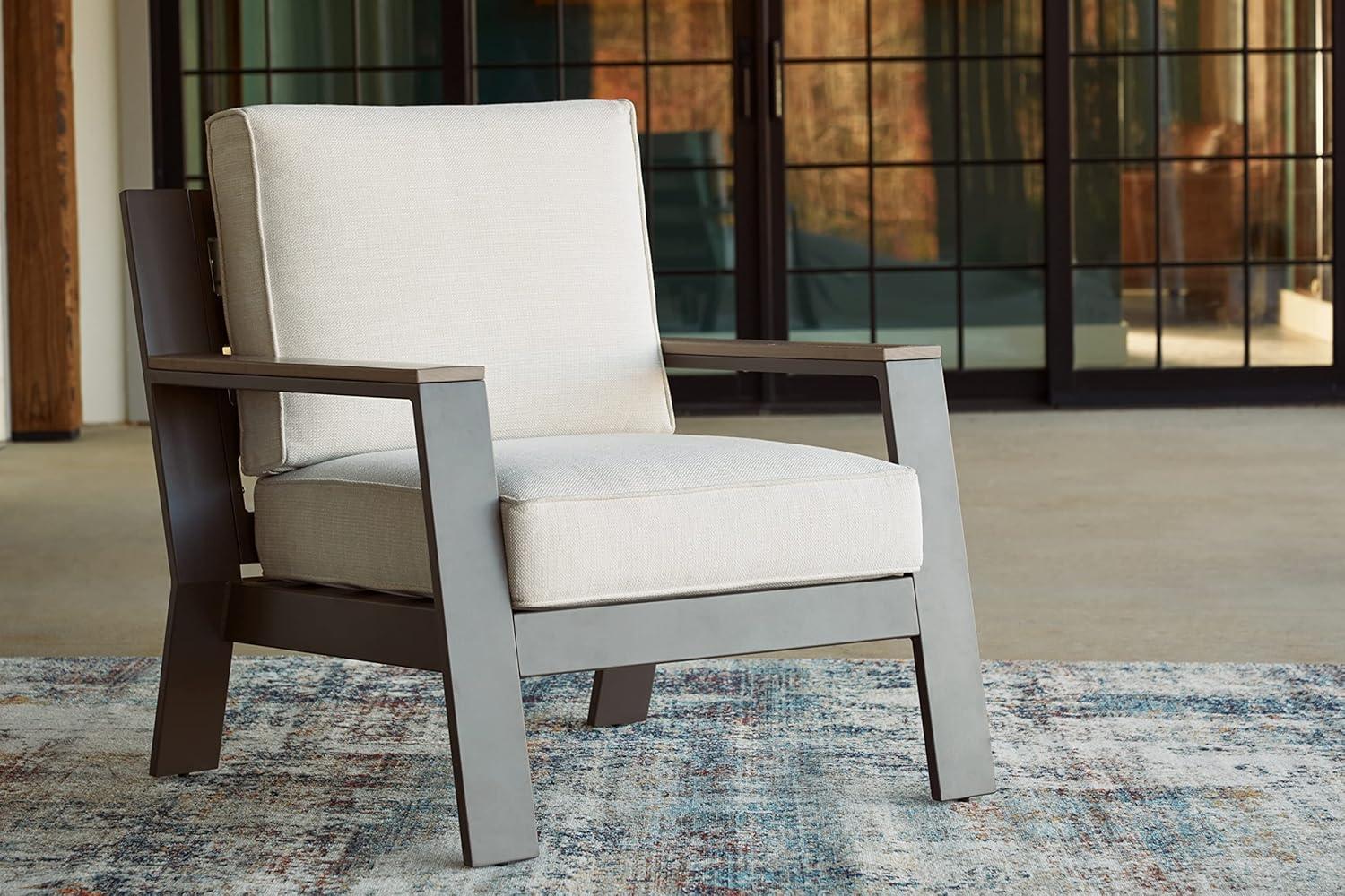imageSignature Design by Ashley Outdoor Tropicava HDPE Patio Lounge Chair Taupe