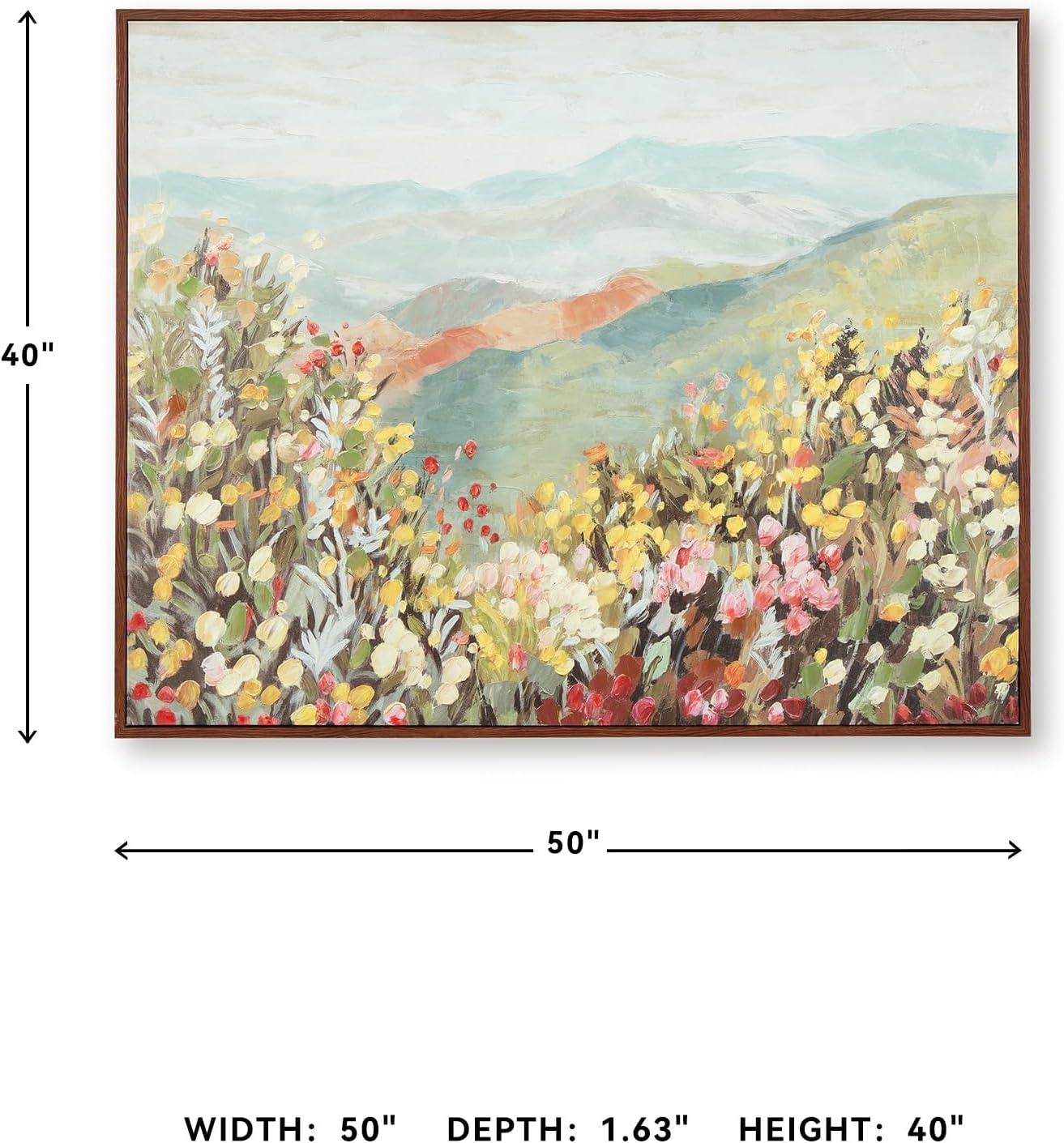 imageSignature Design by Ashley Pryorley Classic Hand Painted Landscapse Wall Art 50 x 40 Inches Blue amp Yellow