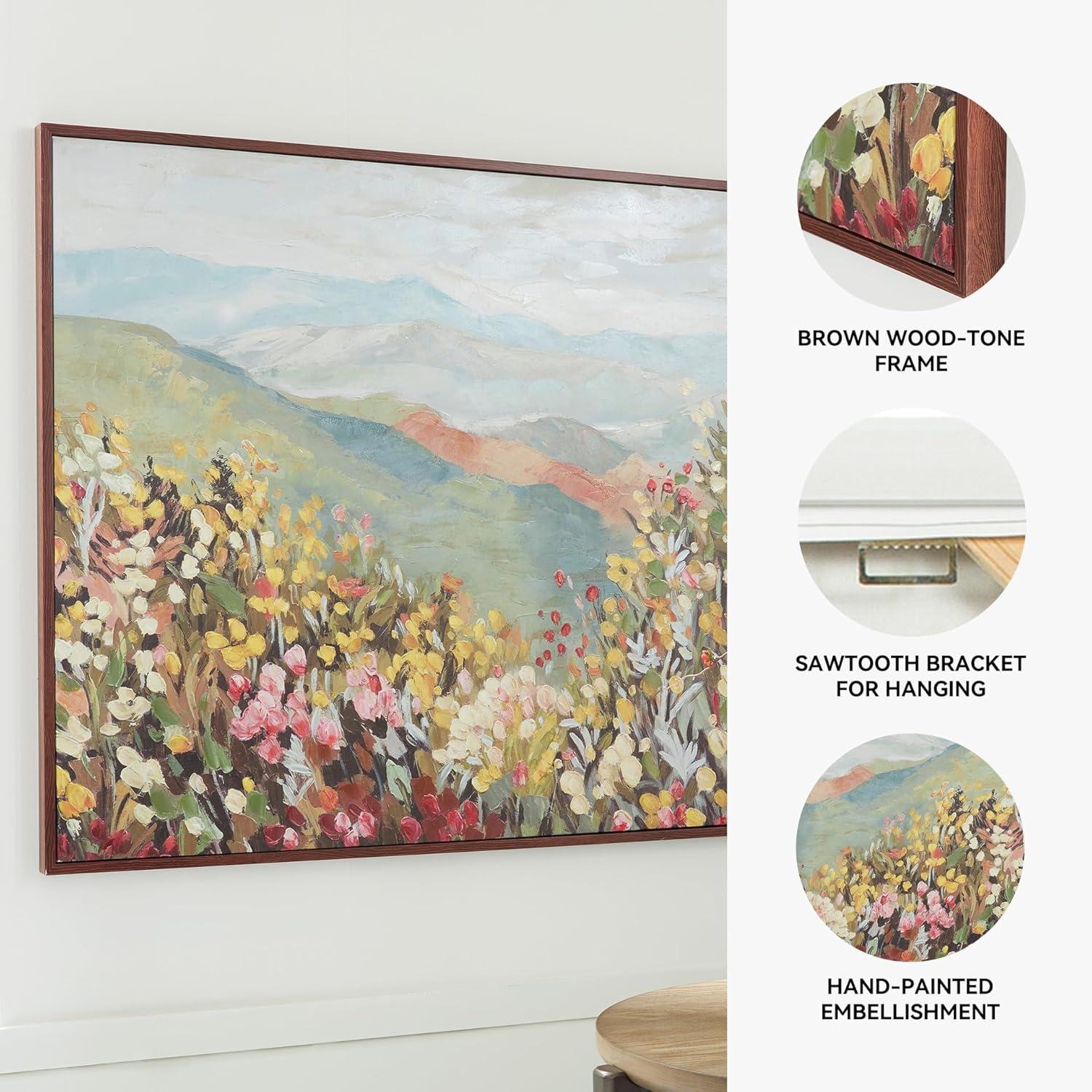 imageSignature Design by Ashley Pryorley Classic Hand Painted Landscapse Wall Art 50 x 40 Inches Blue amp Yellow