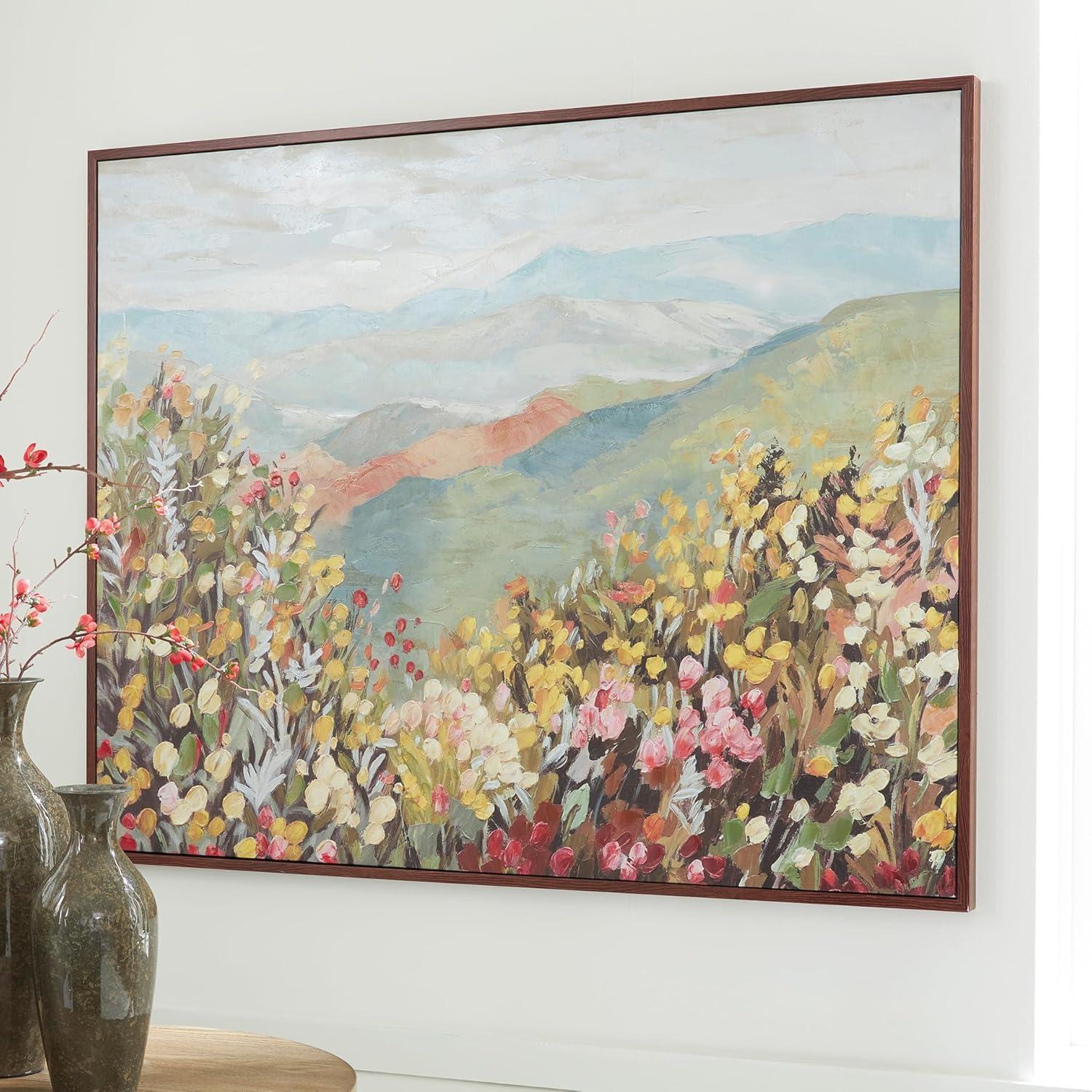 imageSignature Design by Ashley Pryorley Classic Hand Painted Landscapse Wall Art 50 x 40 Inches Blue amp Yellow