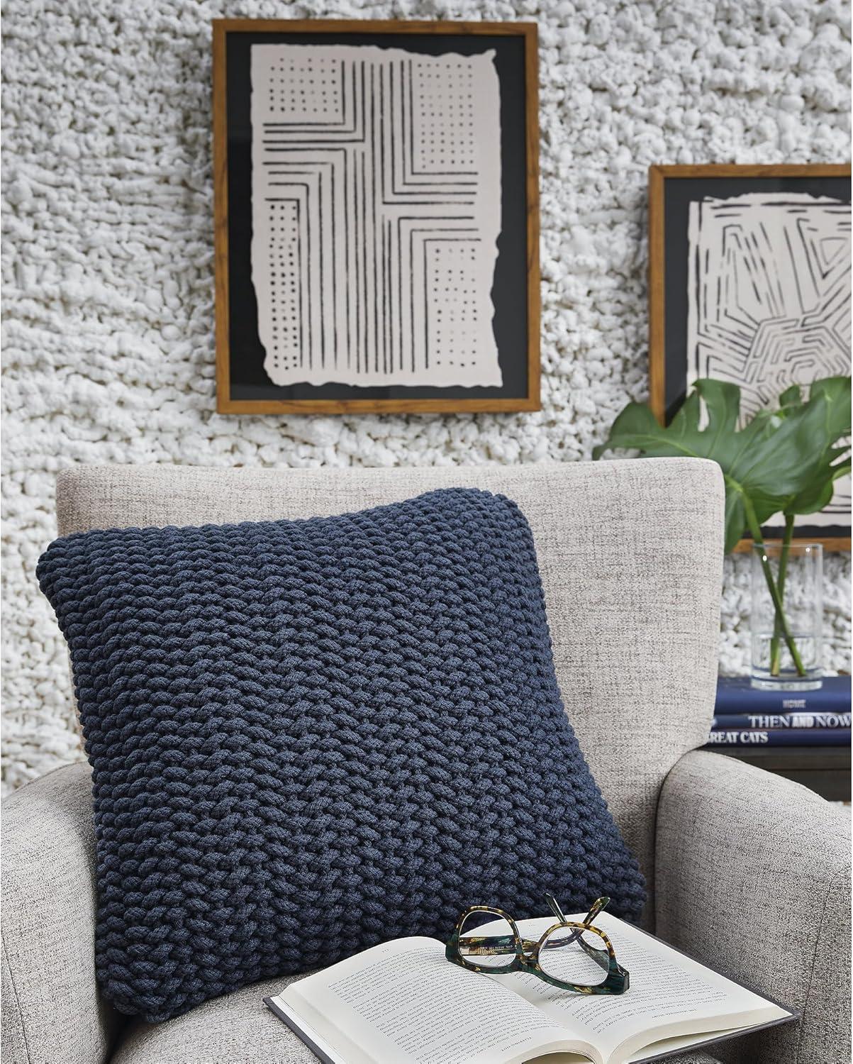 imageSignature Design by Ashley Renemore Casual 20 x 20 Handwoven Pillow Blue