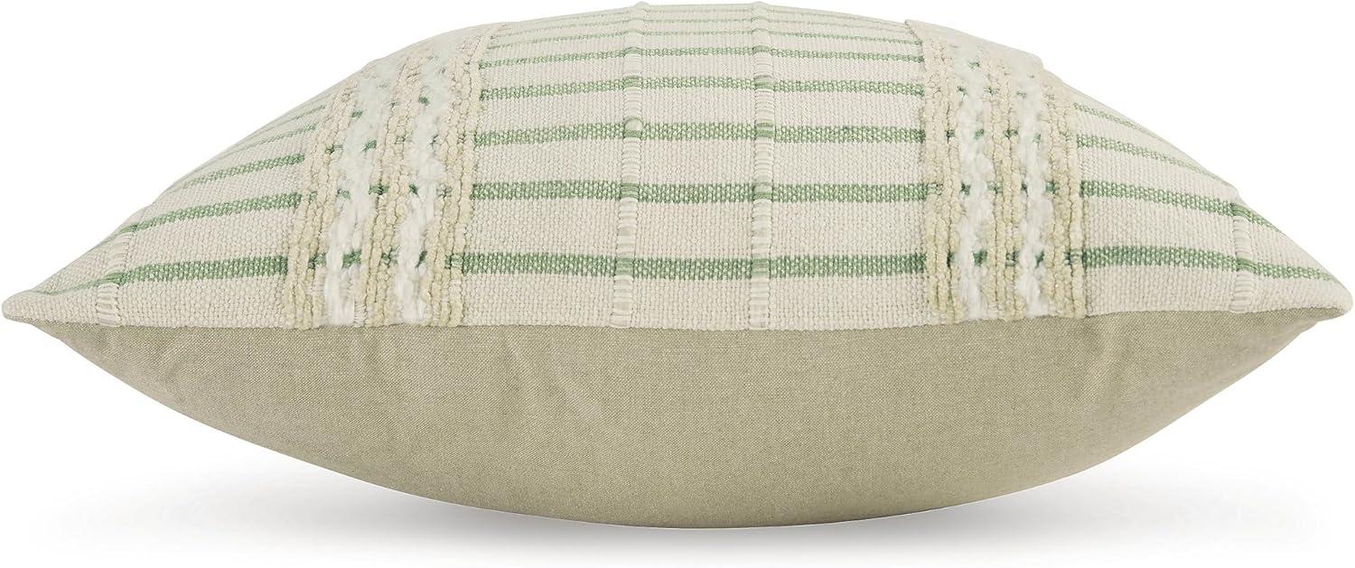 imageSignature Design by Ashley Rowton Casual Indoor Striped 20 x 20 Inches Pillow with Zipper Closure Green amp White