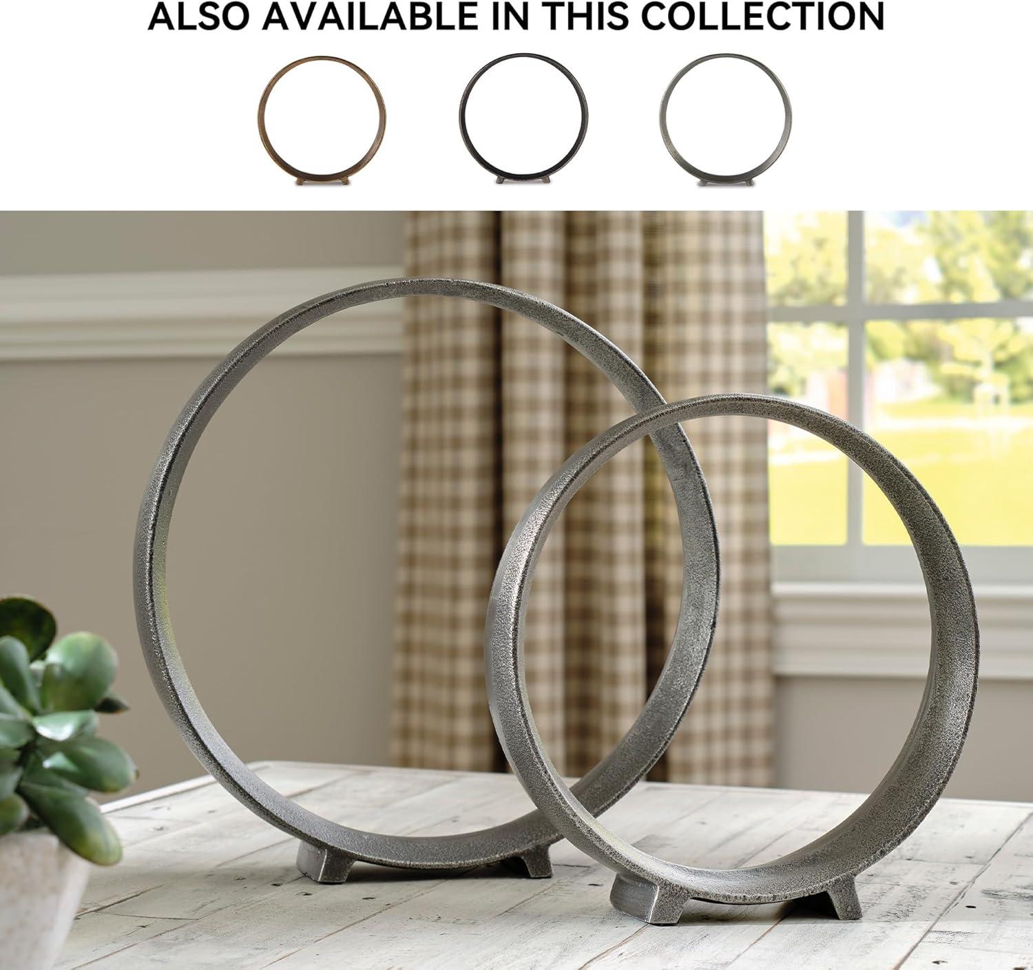 imageSignature Design by Ashley Ryandale Round Metal Sculpture Antique BlackGray