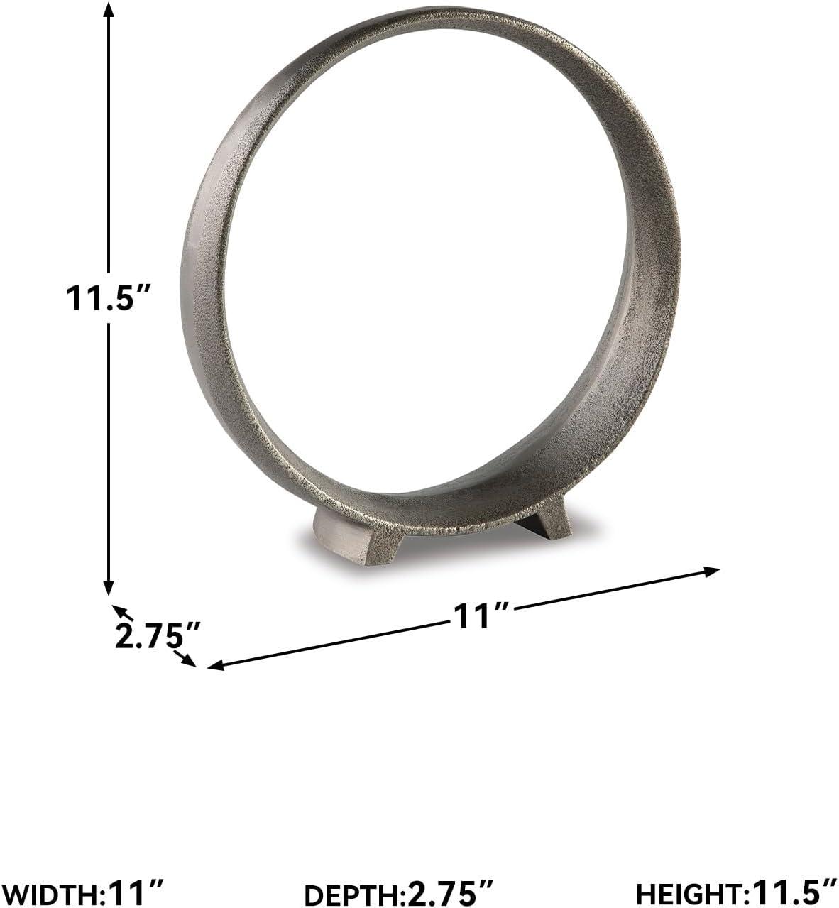 imageSignature Design by Ashley Ryandale Round Metal Sculpture Antique BlackGray