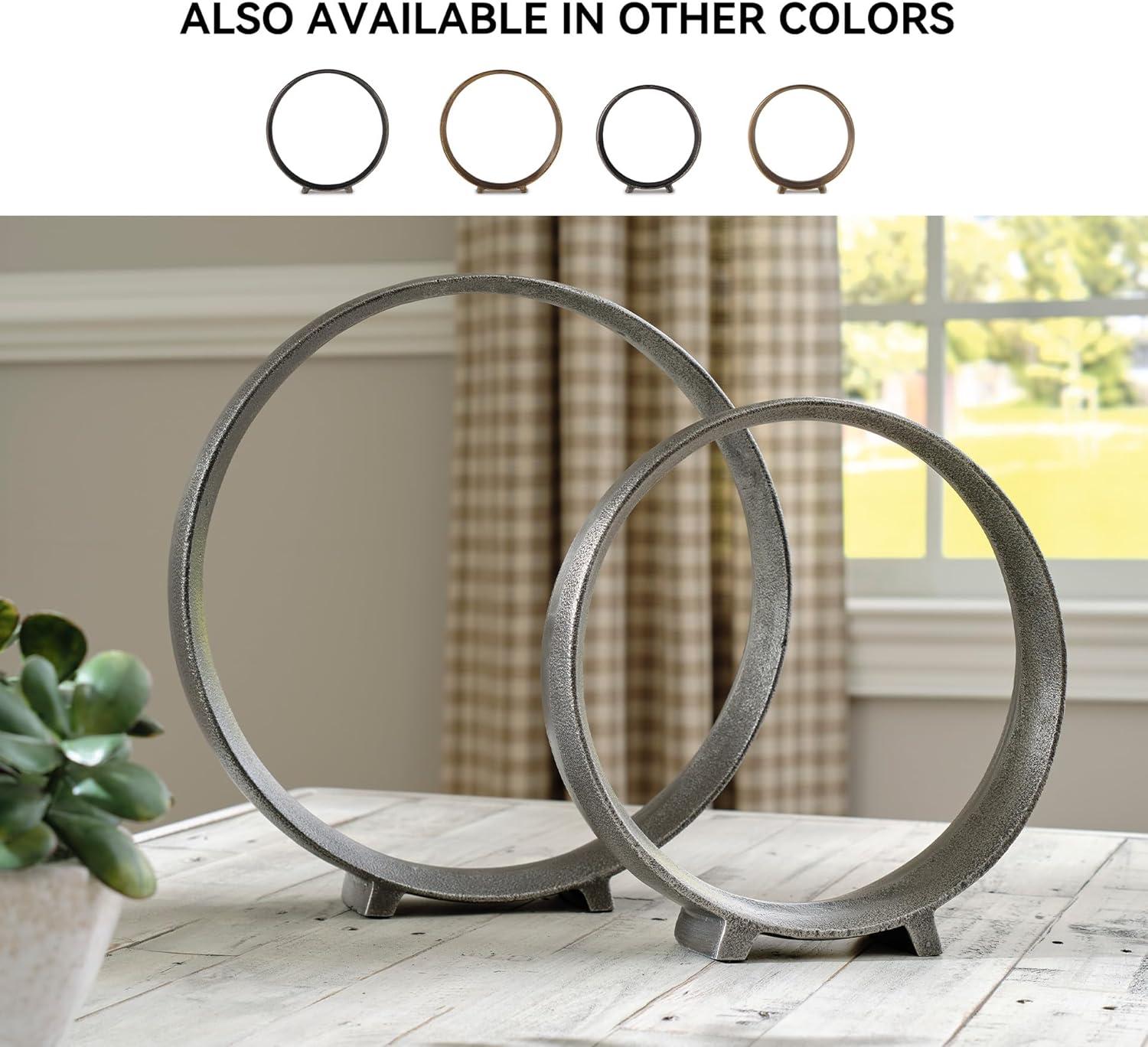 imageSignature Design by Ashley Ryandale Round Metal Sculpture Antique BlackGray