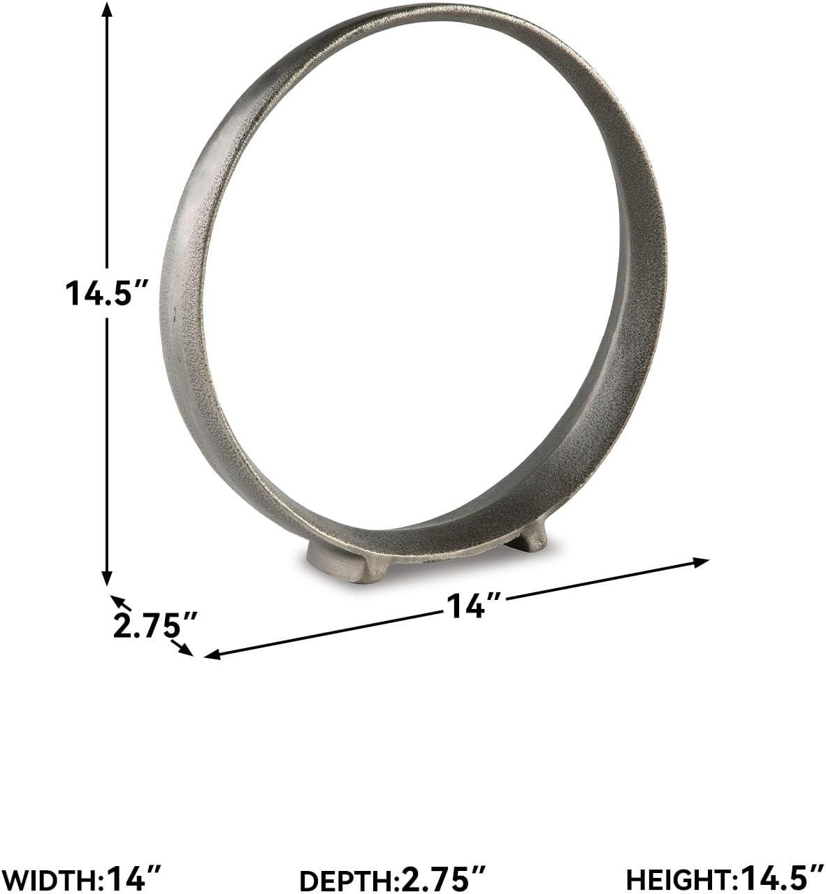 imageSignature Design by Ashley Ryandale Round Metal Sculpture Antique BlackGray