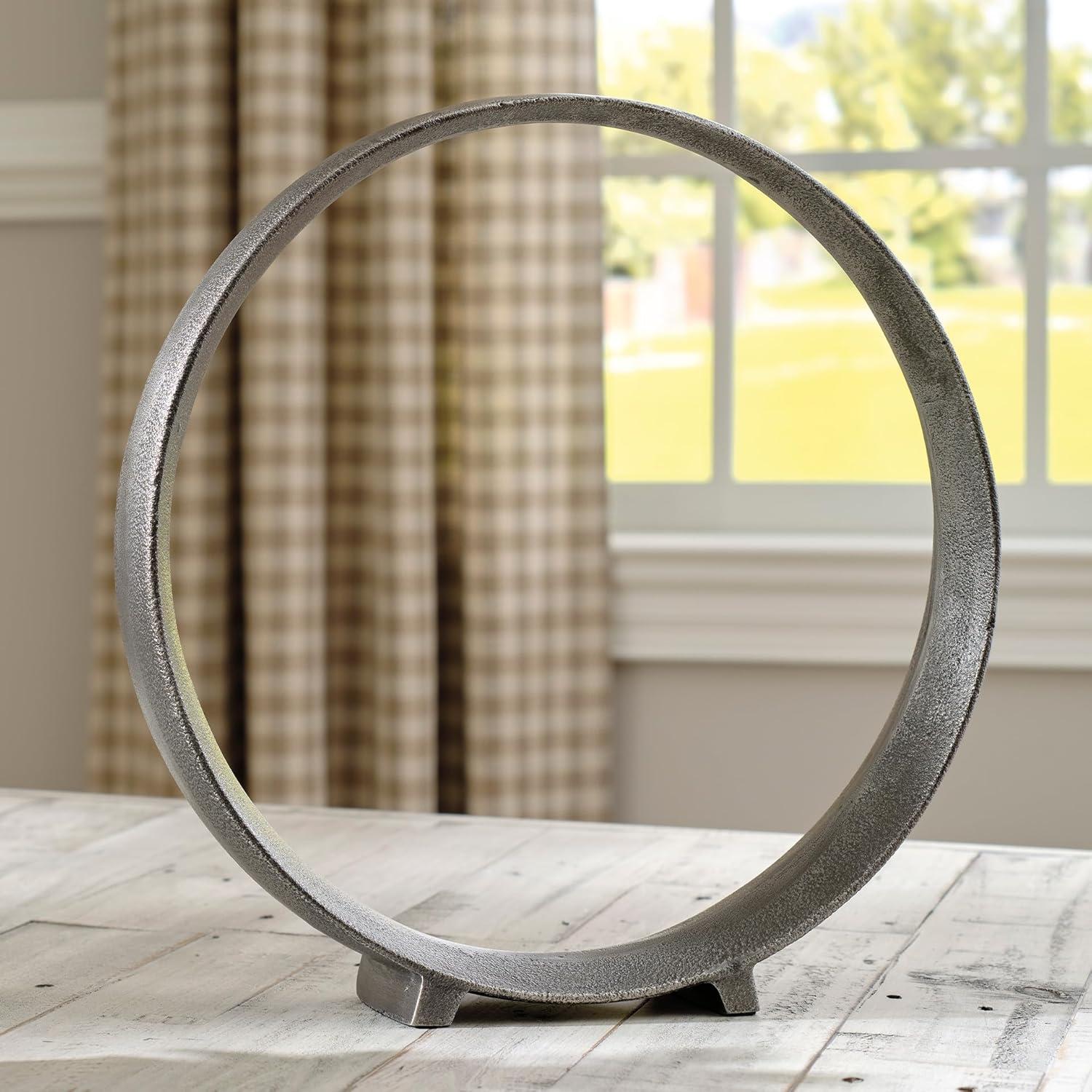 imageSignature Design by Ashley Ryandale Round Metal Sculpture Antique BlackGray
