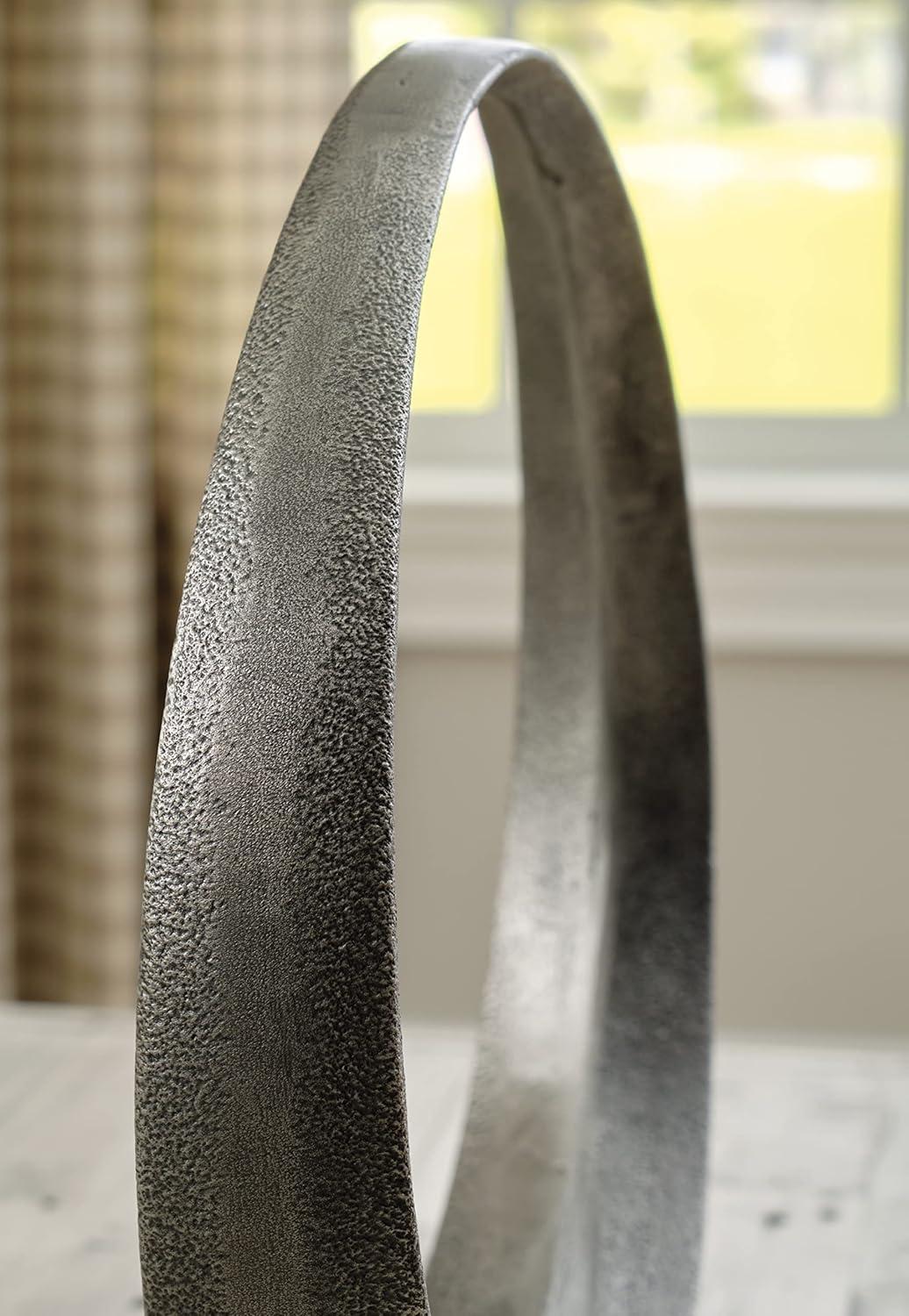 imageSignature Design by Ashley Ryandale Round Metal Sculpture Antique BlackGray