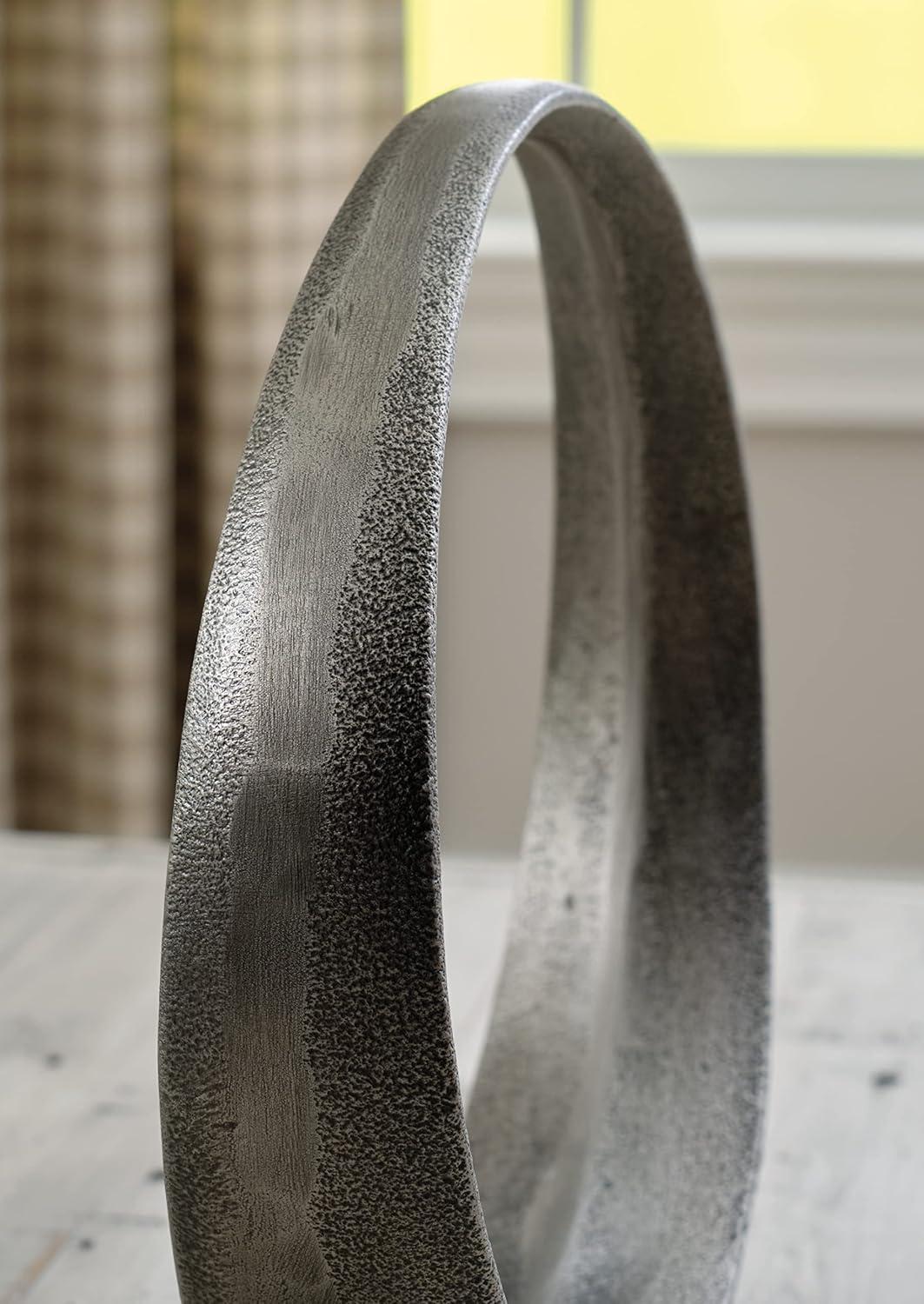 imageSignature Design by Ashley Ryandale Round Metal Sculpture Antique BlackGray