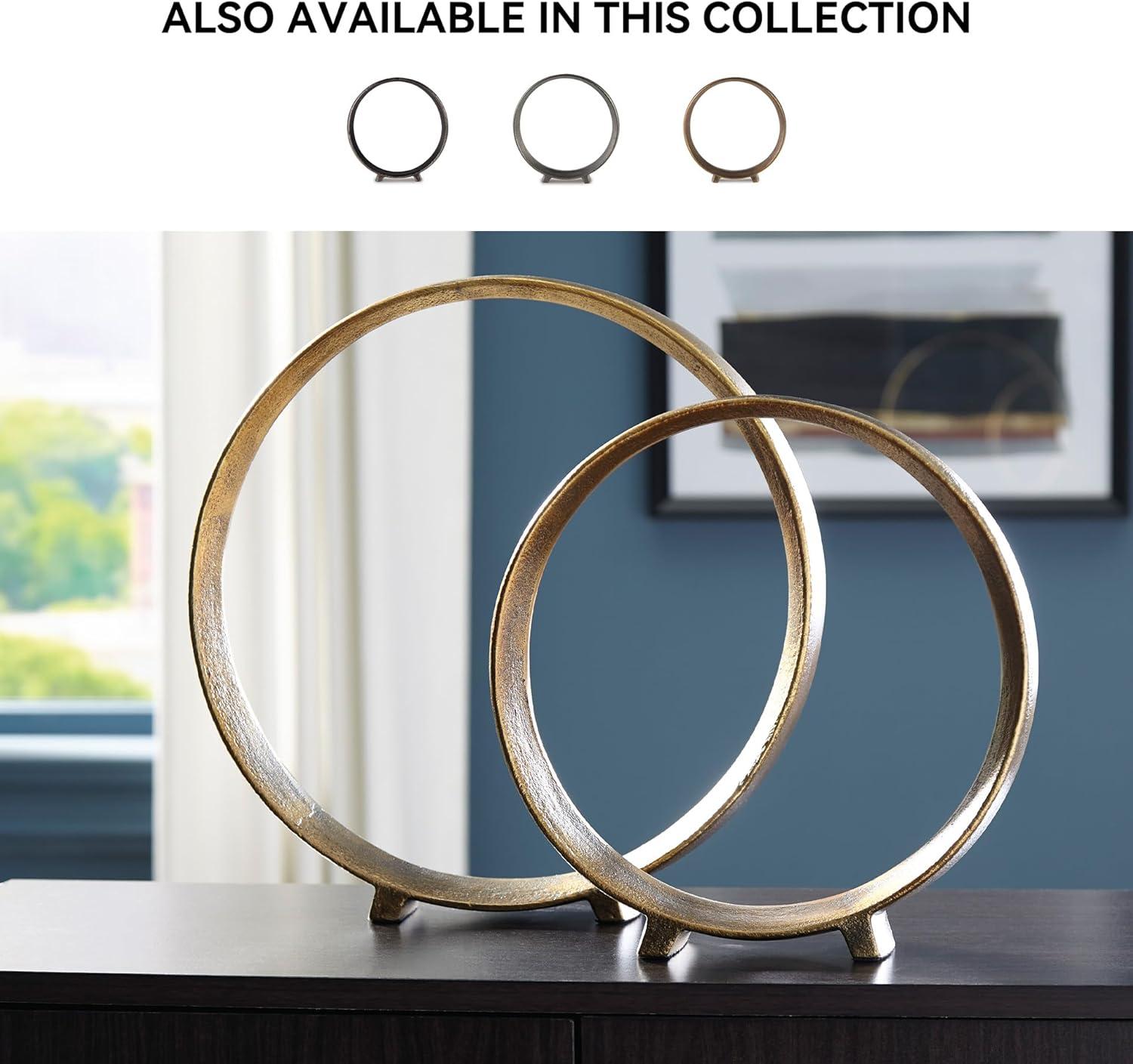 imageSignature Design by Ashley Ryandale Round Metal Sculpture Antique BlackMetallic