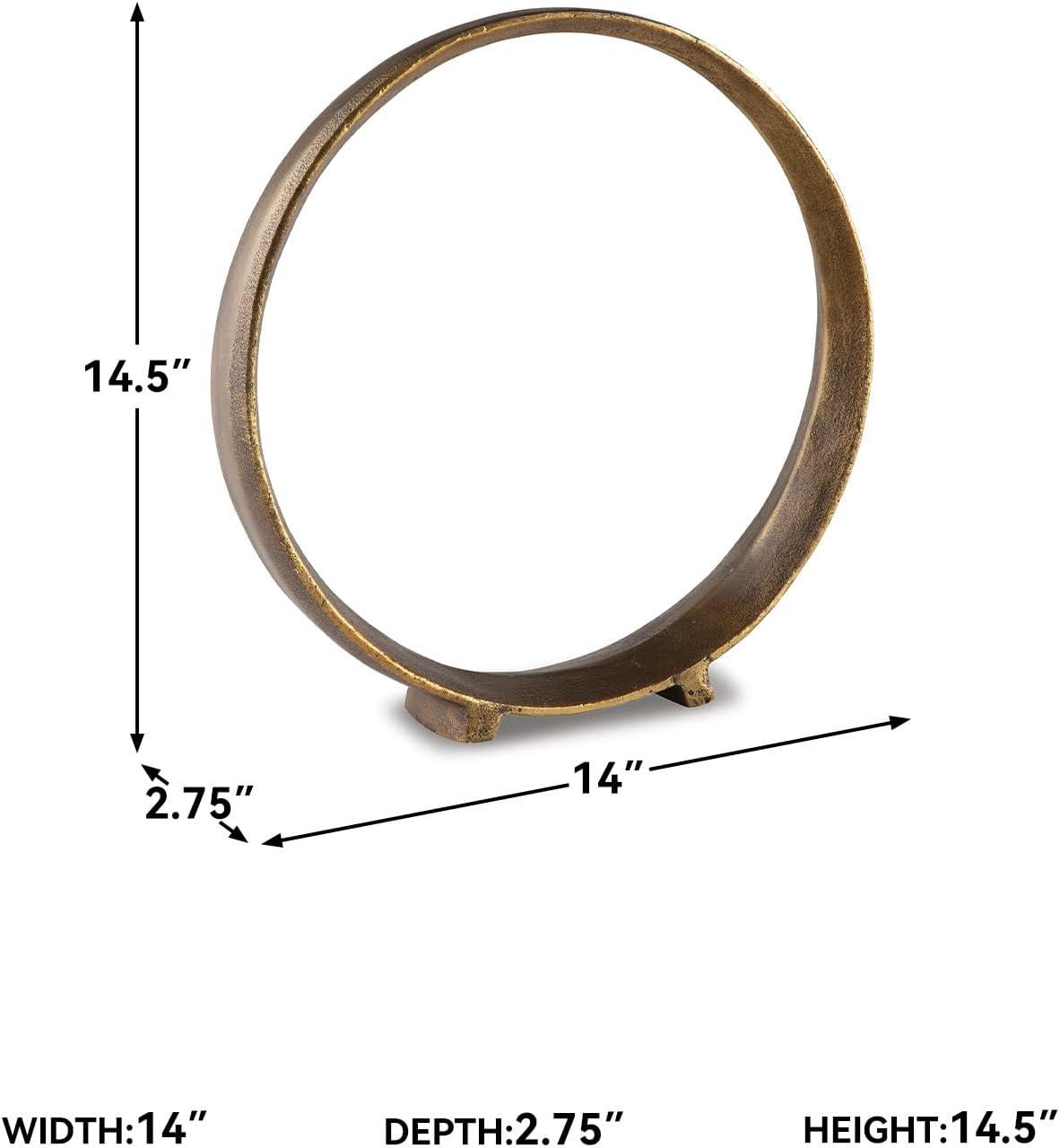 imageSignature Design by Ashley Ryandale Round Metal Sculpture Antique BlackMetallic