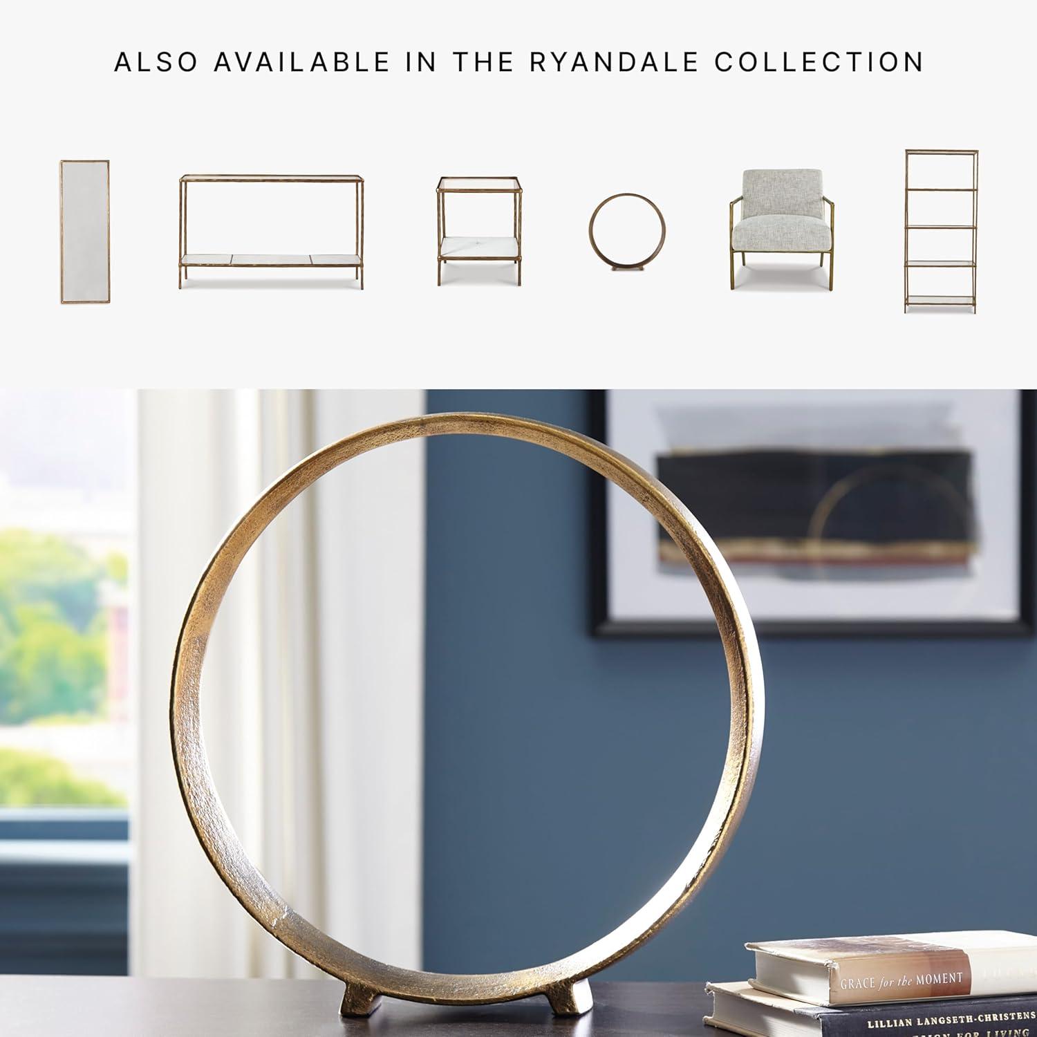 imageSignature Design by Ashley Ryandale Round Metal Sculpture Antique BlackMetallic