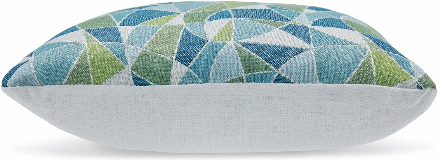 imageSignature Design by Ashley Seanow NextGen Nuvella Contemporary IndoorOutdoor UV Resistant Geometric 18 x 18 Inches Pillow with Removable Cover and Zipper Closure Green amp Blue