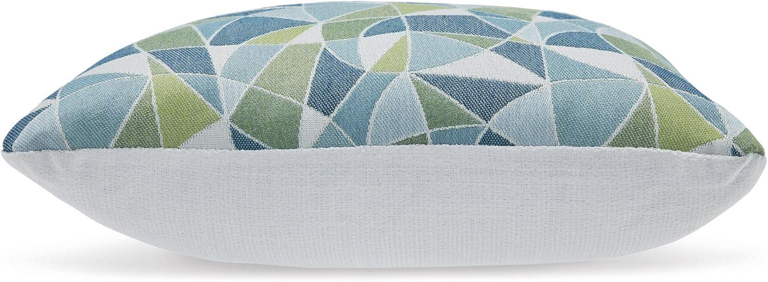 imageSignature Design by Ashley Seanow NextGen Nuvella Contemporary IndoorOutdoor UV Resistant Geometric 18 x 18 Inches Pillow with Removable Cover and Zipper Closure Green amp Blue
