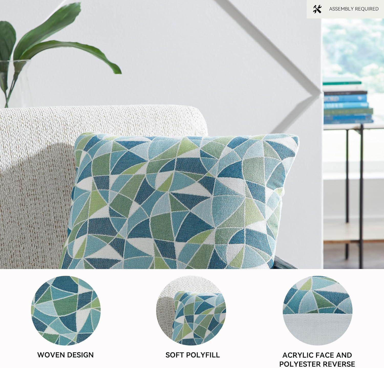 imageSignature Design by Ashley Seanow NextGen Nuvella Contemporary IndoorOutdoor Weather Resistant Geometric Pillow with Machine Washable Cover Set of 4 Green amp Blue