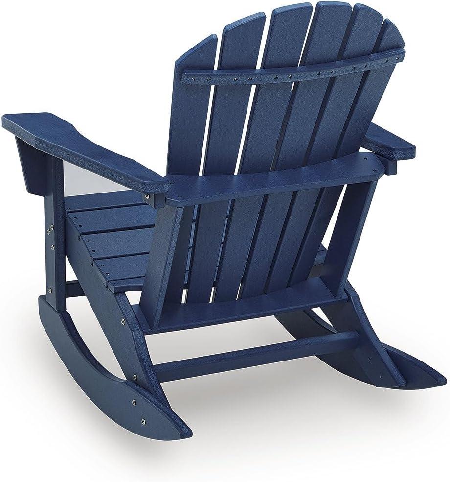 imageSignature Design by Ashley Sundown Treasure Contemporary Outdoor Weather Resistant Rocking Chair with Cup Holder Blue