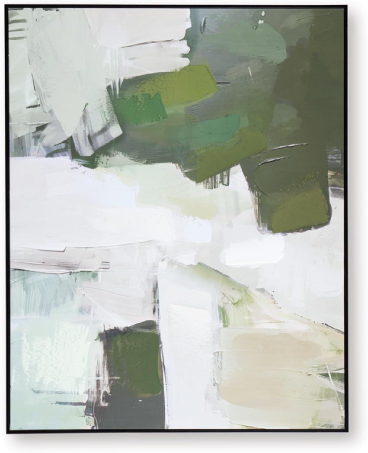 imageSignature Design by Ashley Vinick Abstract Hand Painted Abstract Wall Art 50 x 40 Inches Green amp White
