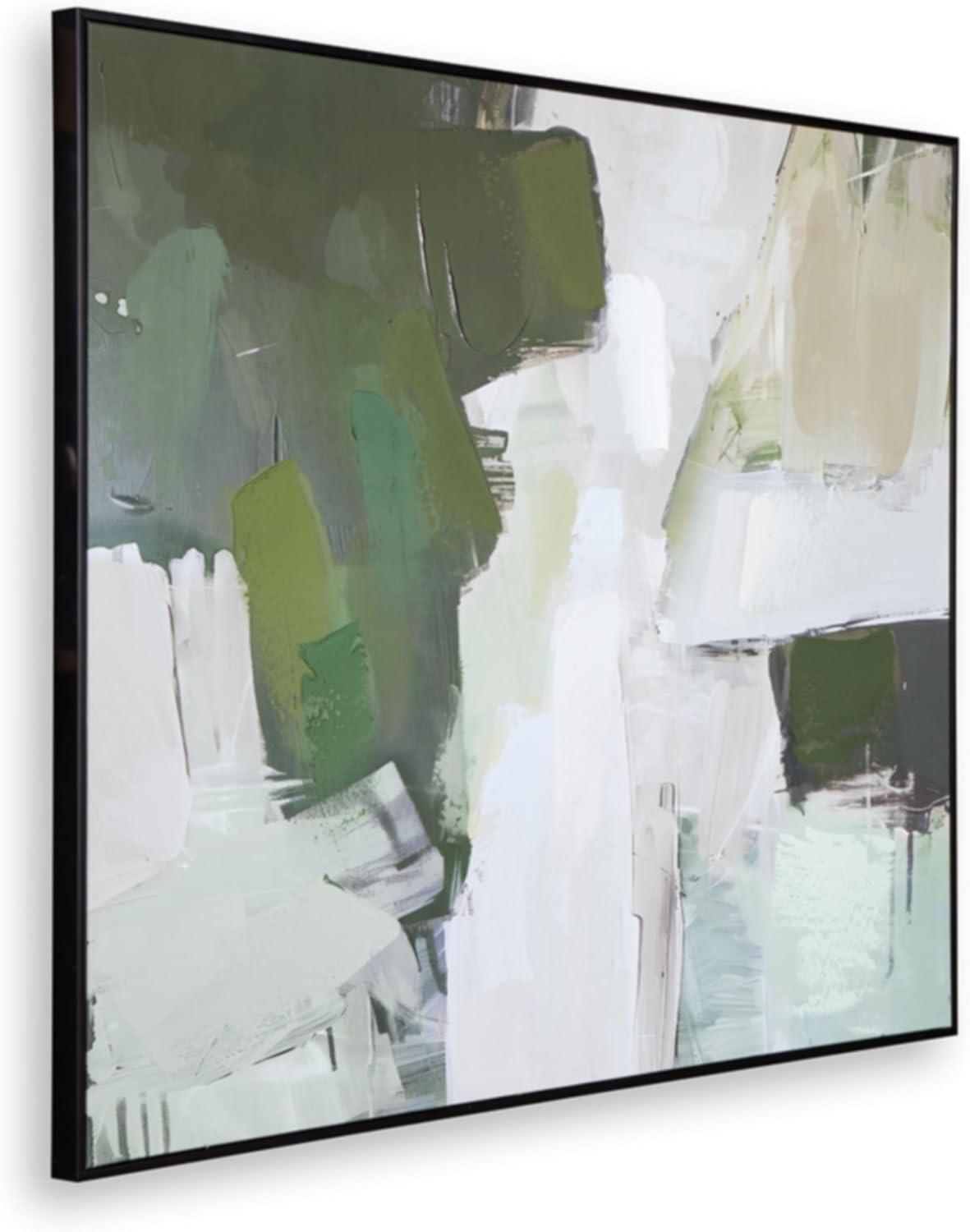 imageSignature Design by Ashley Vinick Abstract Hand Painted Abstract Wall Art 50 x 40 Inches Green amp White