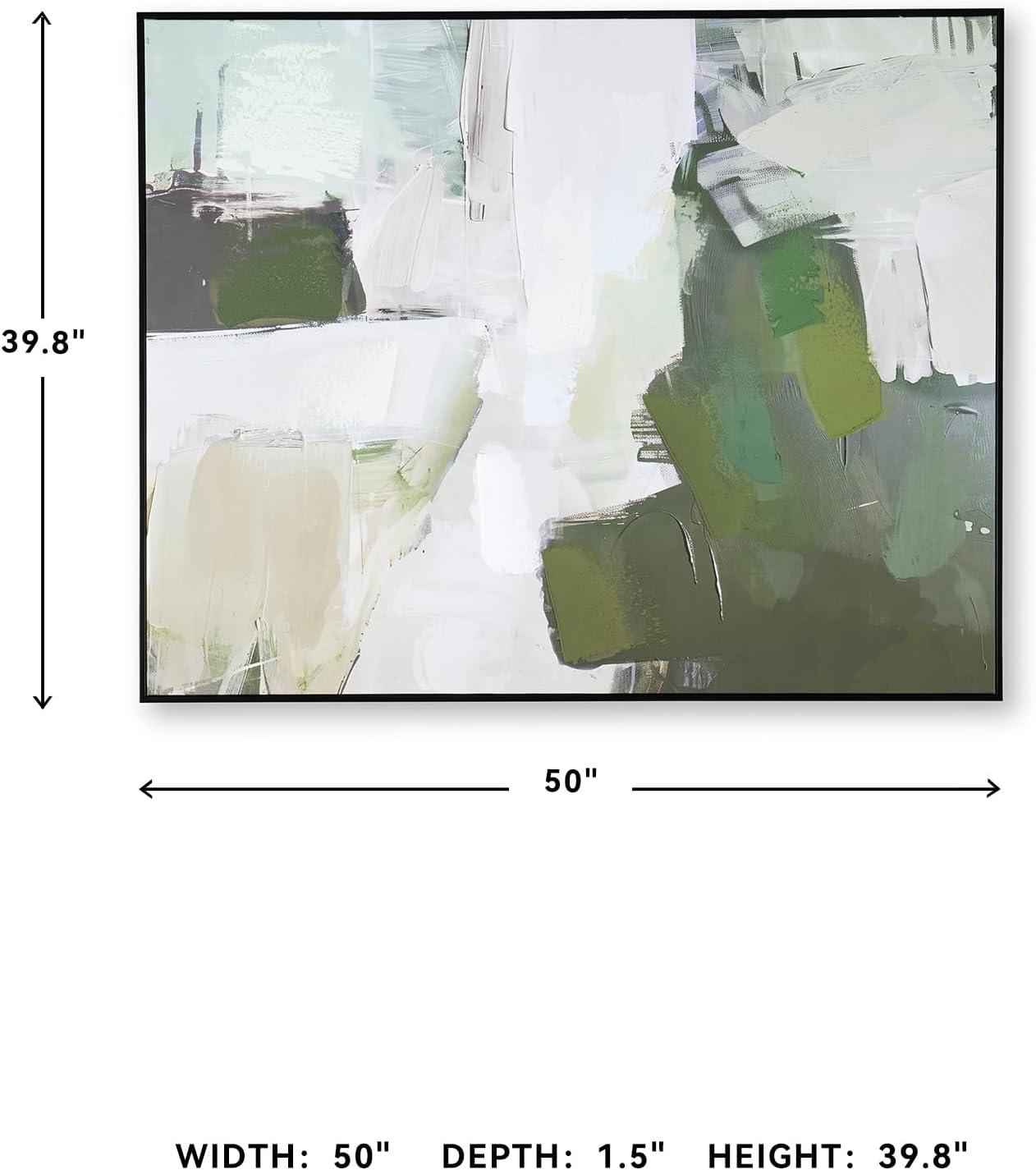 imageSignature Design by Ashley Vinick Abstract Hand Painted Abstract Wall Art 50 x 40 Inches Green amp White