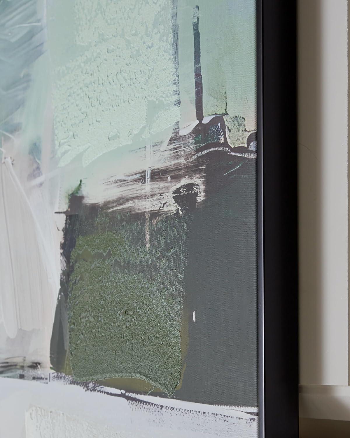 imageSignature Design by Ashley Vinick Abstract Hand Painted Abstract Wall Art 50 x 40 Inches Green amp White