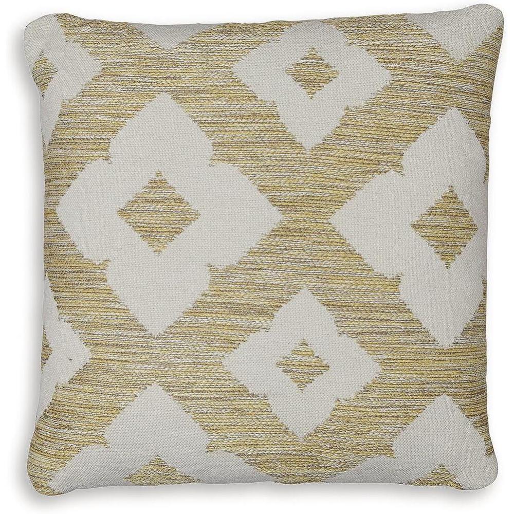 imageSignature Design by Ashley Brockner NextGen Nuvella Contemporary IndoorOutdoor UV Resistant Geometric 18 x 18 Inches Pillow with Removable Cover and Zipper Closure Yellow amp Beige