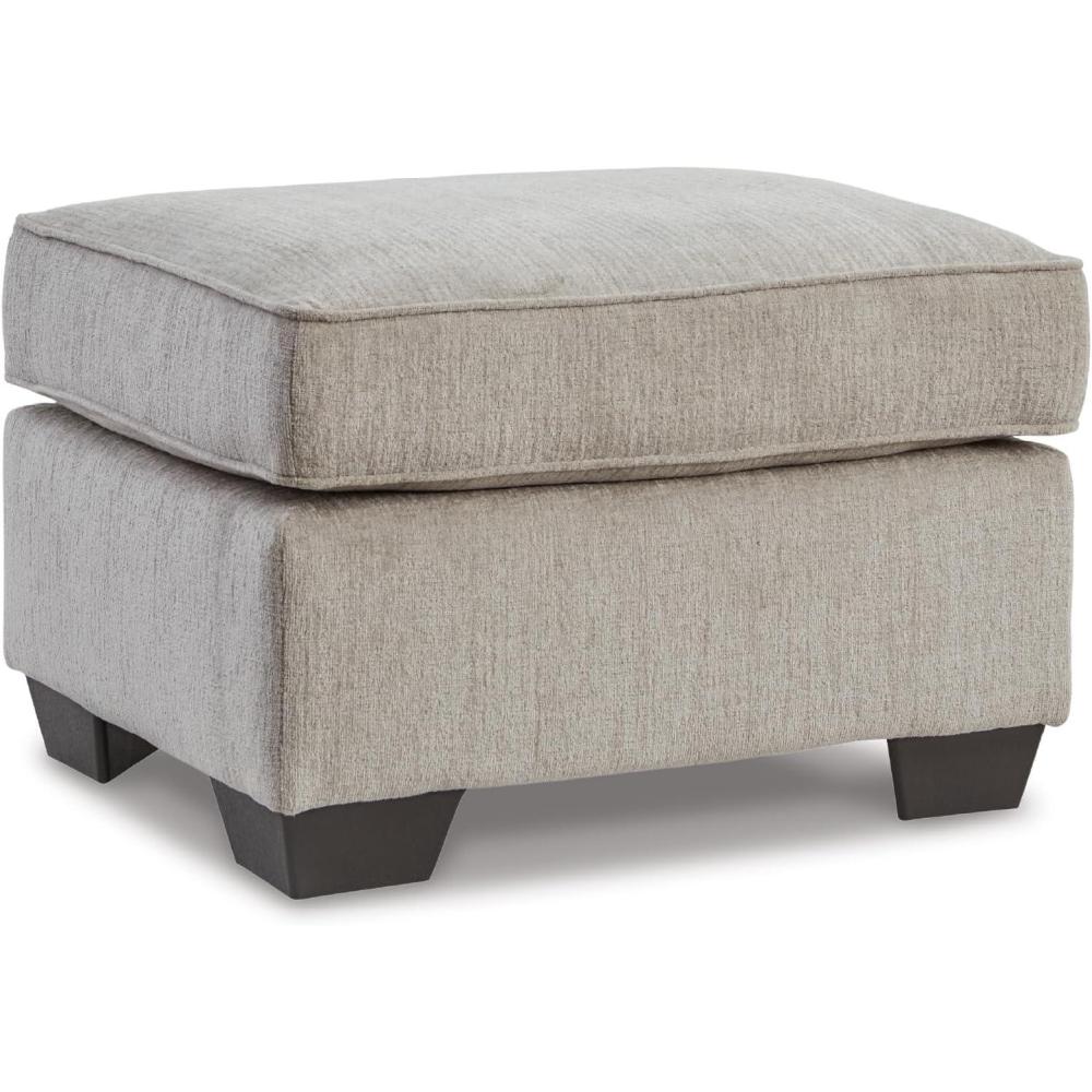 imageSignature Design by Ashley Cashton Modern Rectangular Upholstered Ottoman Light Gray