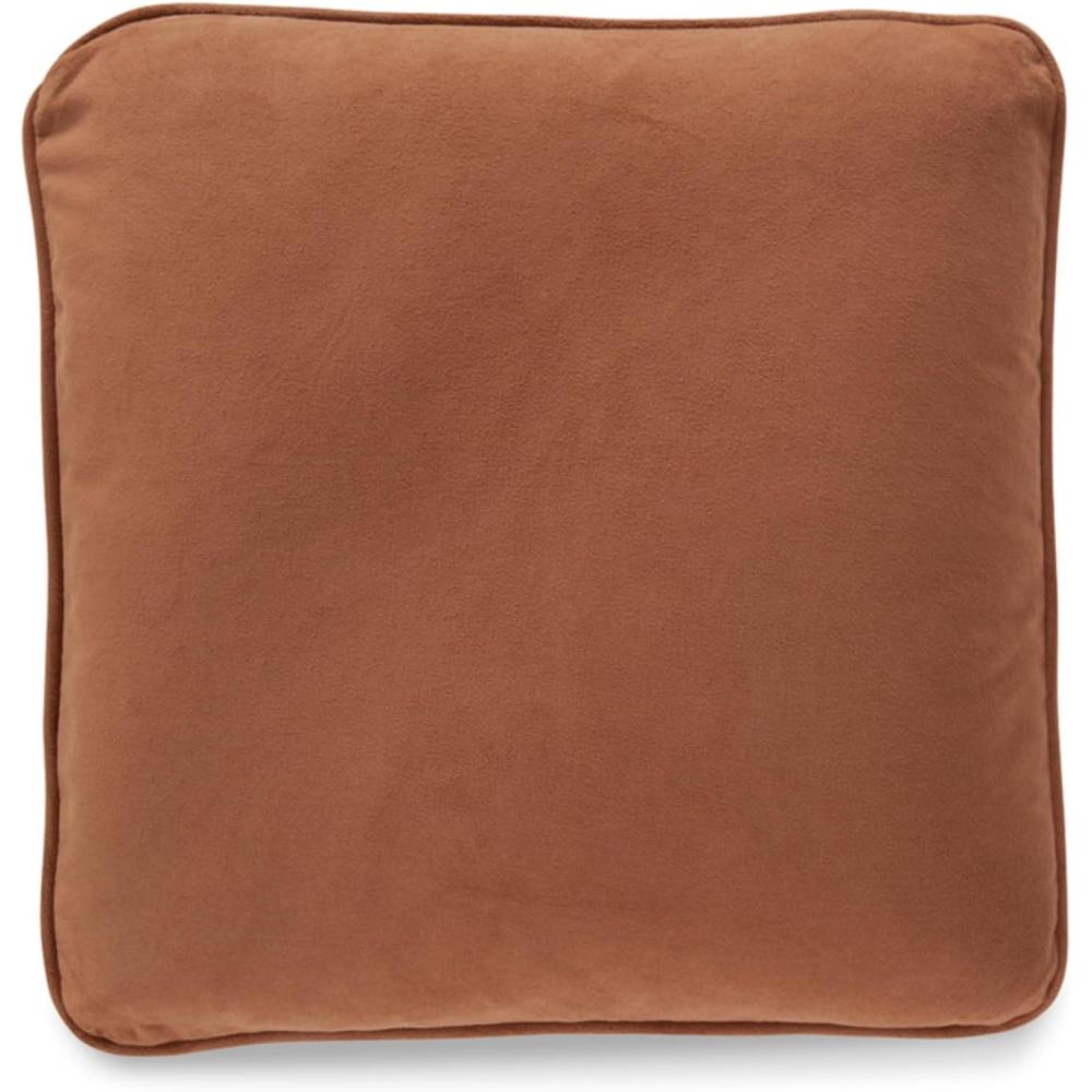 imageSignature Design by Ashley Caygan Contemporary Square Polyester Pillow with Feather Fill 20 x 20 Machine Washable BrownOrange  Red