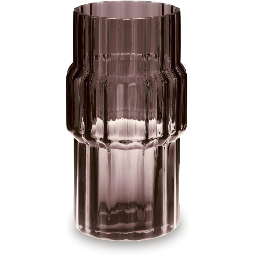 imageSignature Design by Ashley Dorlow Contemporary IndoorOutdoor 925 Glass Countertop Vase with Oversized Fluted Detail Purple5W x 5D x 10H