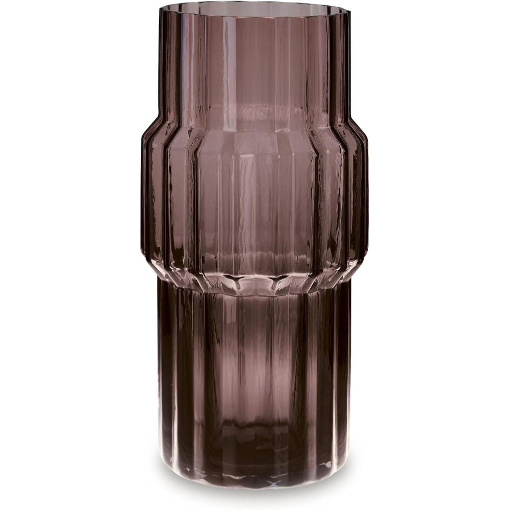 imageSignature Design by Ashley Dorlow Contemporary IndoorOutdoor 925 Glass Countertop Vase with Oversized Fluted Detail PurpleSmall