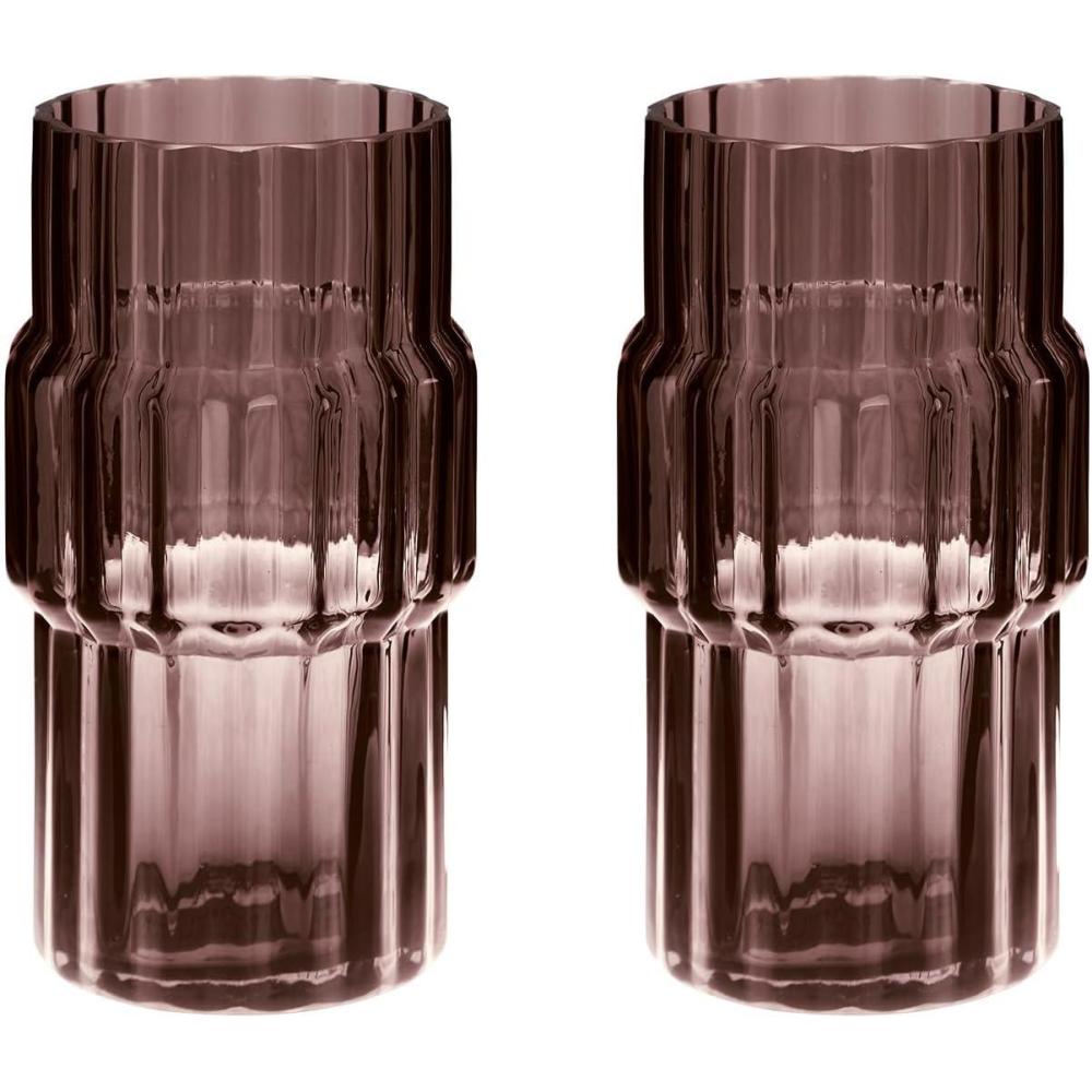 imageSignature Design by Ashley Dorlow Contemporary IndoorOutdoor Watertight Glass Vase with Wide Mouth Set of 2 PurplePurple
