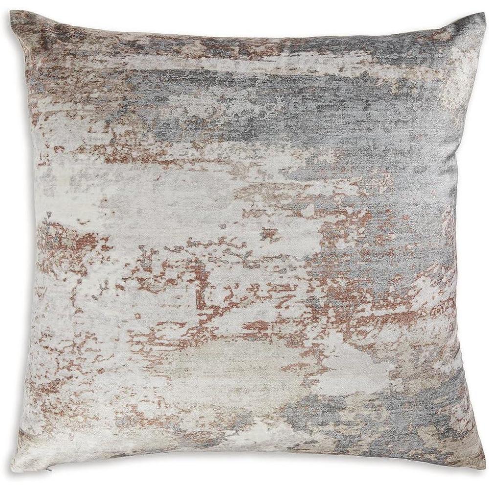 imageSignature Design by Ashley Edinfielders Casual Machine Washable Abstract Accent Pillow with Zipper Closure Beige amp Light Gray