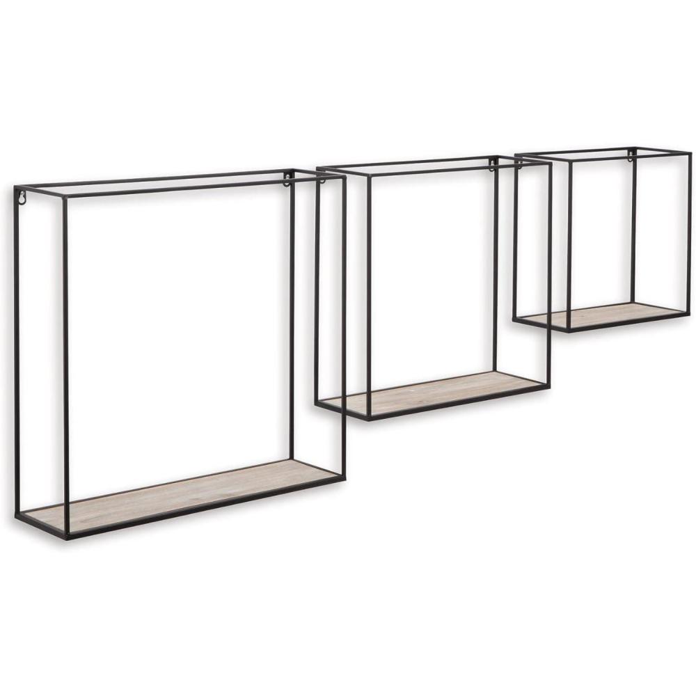 imageSignature Design by Ashley Efharis Shadow Box Set 3 Piece Wall Shelf Natural amp Gold FinishContemporary