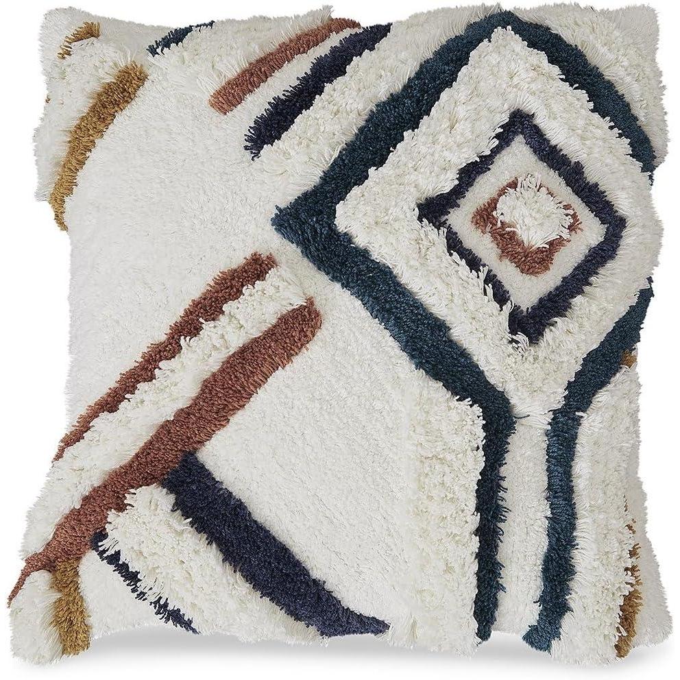 imageSignature Design by Ashley Evermore Casual Square Cotton Pillow 20 x 20 White