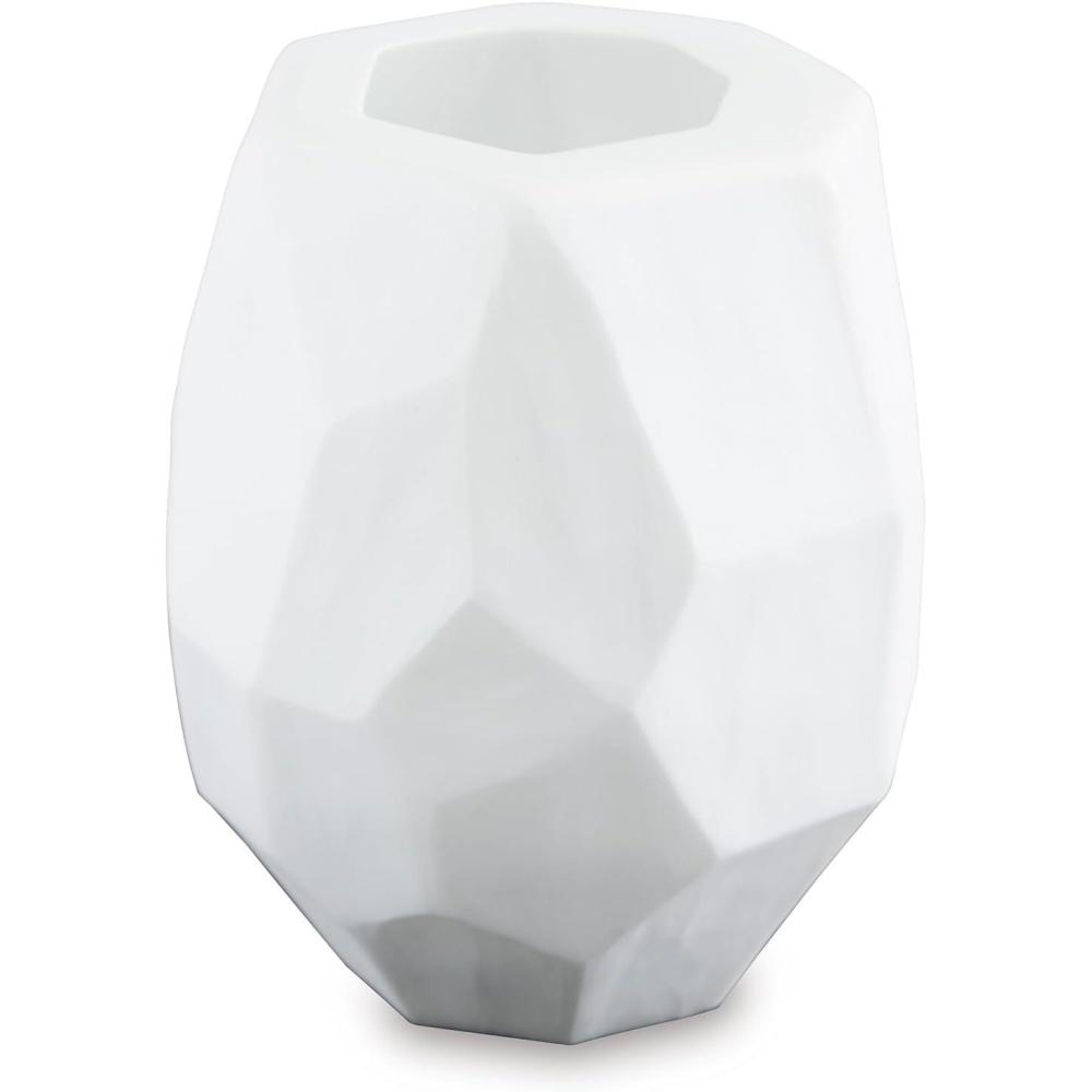 imageSignature Design by Ashley Karenton Coastal Indoor 10 HandCarved Glass Tabletop Vase White10