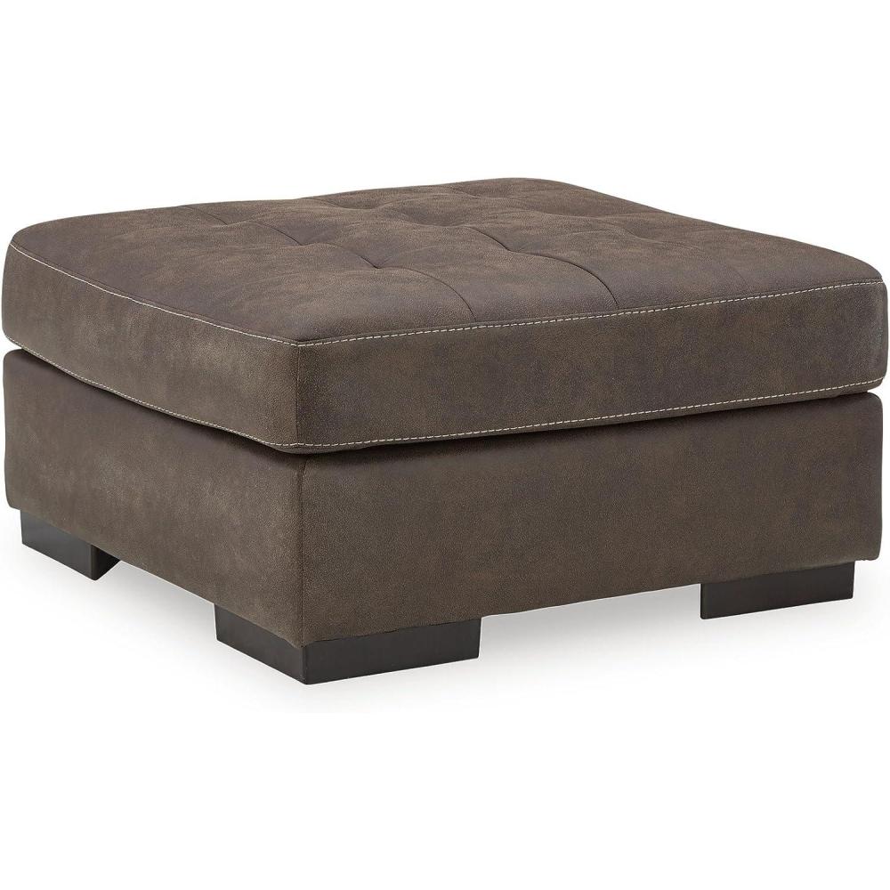 imageSignature Design by Ashley Maderla Classic Rectangular Tufted Ottoman Dark BrownBrown