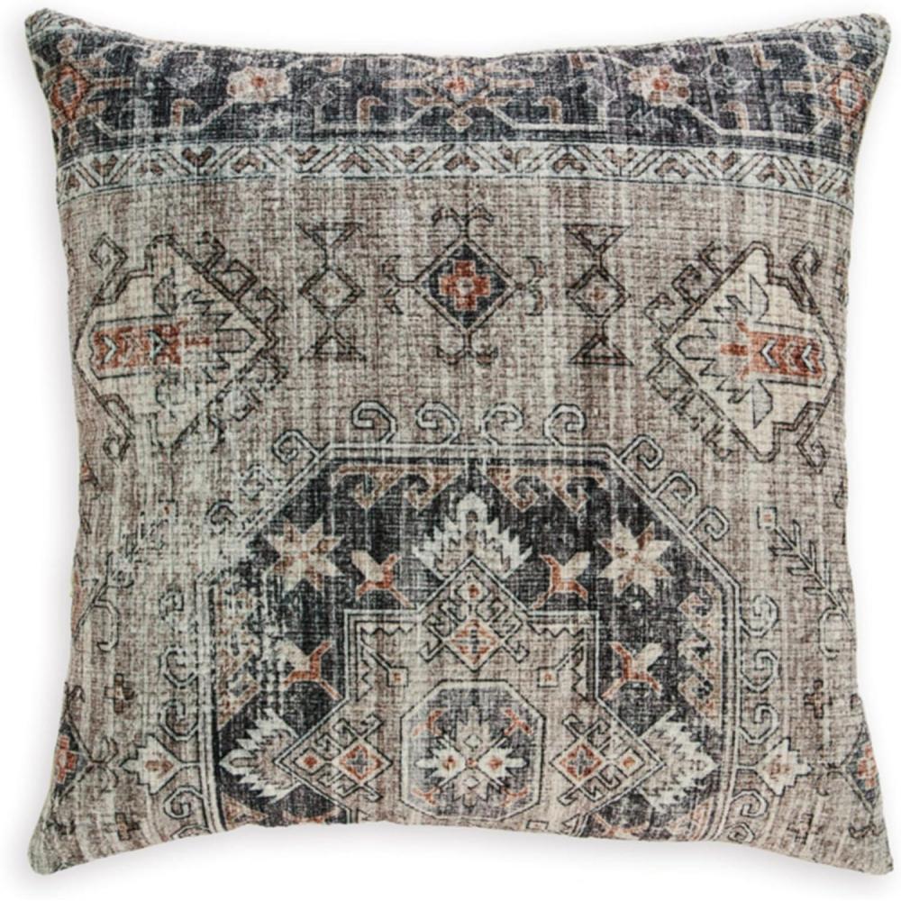 imageSignature Design by Ashley Roseridge Traditional 20x20 Inches Medallion Chenille Throw Pillow with Zipper Closure Dark Brown amp Beige