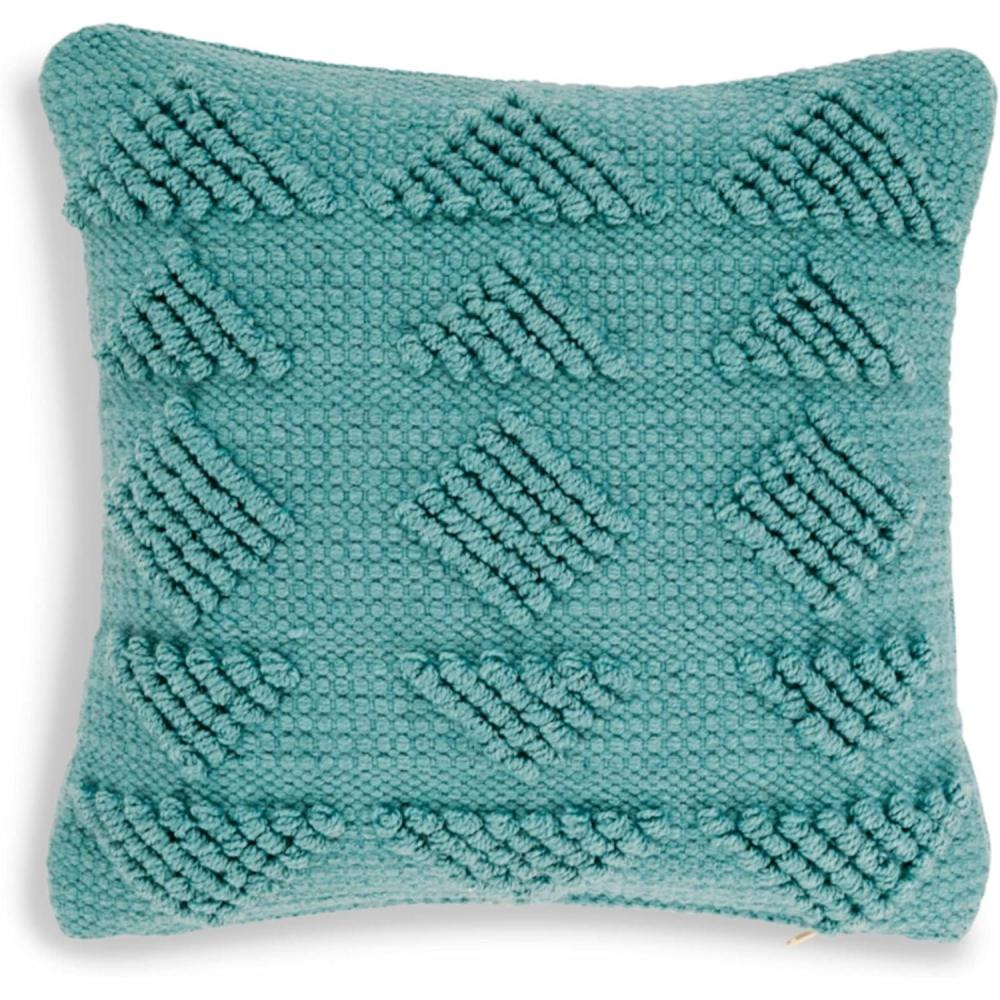 imageSignature Design by Ashley Rustingmere Casual Square IndoorOutdoor Pillow with Geometric Design 16 x 16 GreenTeal