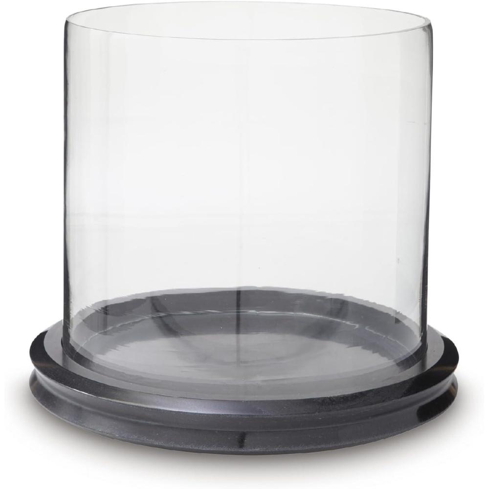 imageSignature Design by Ashley Saskia Casual Candle Holder with Marble Base Black amp ClearBlack Clear
