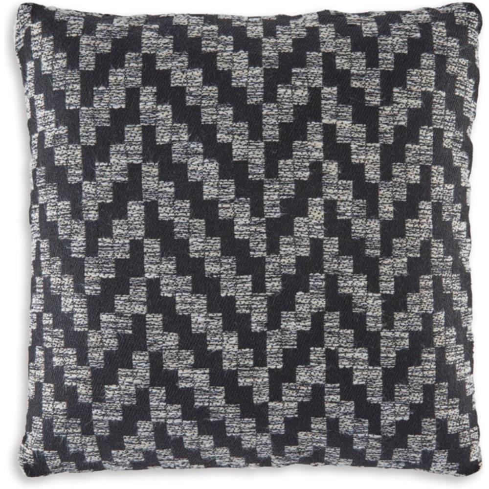 imageSignature Design by Ashley Tenslock NextGen Nuvella Casual IndoorOutdoor UV Resistant Chevron 18 x 18 Inches Pillow with Removable Cover and Zipper Closure Black amp White