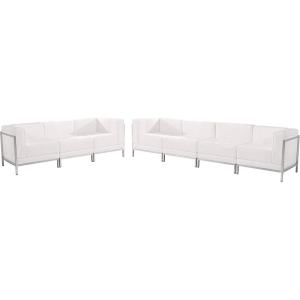 Flash Furniture Hercules Imagination Series LeatherSoft Sofa Ganging Clips, 5, 17 Piece Set, Melrose White