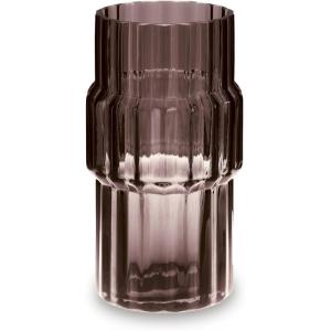 Signature Design by Ashley Dorlow Contemporary Indoor/Outdoor 9.25″ Glass Countertop Vase with Oversized Fluted Detail, Purple(5″W x 5″D x 10″H)