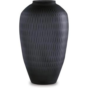Signature Design by Ashley Etney 10.5″ Contemporary Glass Vase, Almost Black(10 in)