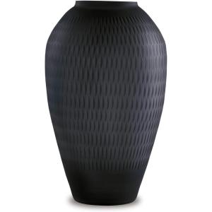 Signature Design by Ashley Etney 10.5″ Contemporary Glass Vase, Almost Black(13 in)