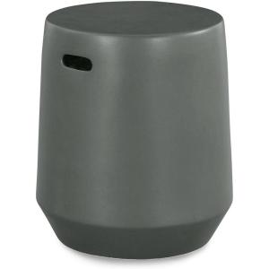 Signature Design by Ashley Kalmunds 17.5″ Modern Ceramic Indoor/Outdoor Stool, Light Gray