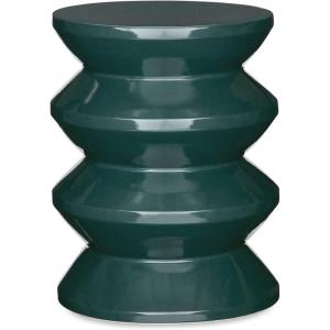 Signature Design by Ashley Lakiness Contemporary Ceramic Indoor & Outdoor Glazed Accent Stool, White(Green)